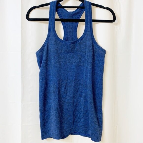 Lululemon Swiftly Tech Tank Heathered Blue Black Size 4 - Picture 1 of 5